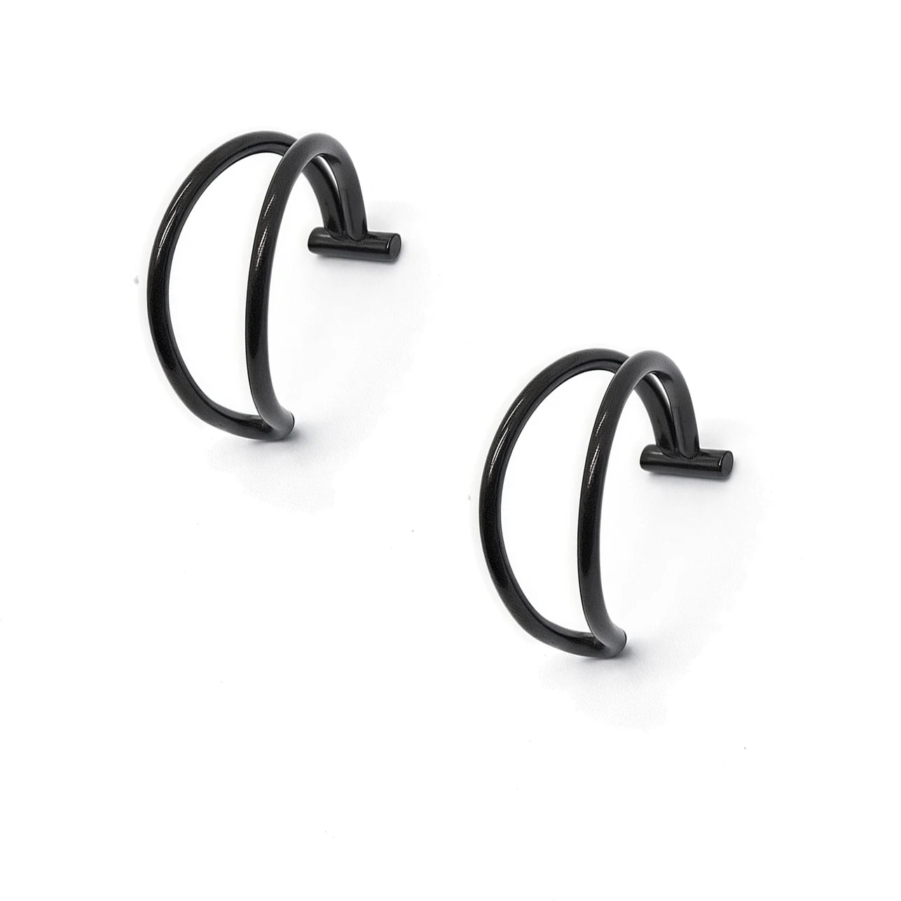 2PCS Trendy 10mm Stainless Steel Punk Clip on Fake Piercing Nose Wrap Lip Rings Unisex Nose Ring Women Men Tusk Body Jewelry 