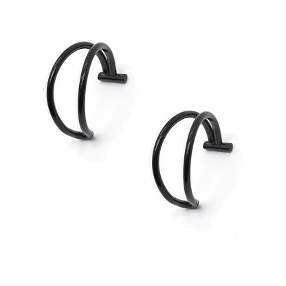 2PCS Trendy 10mm Stainless Steel Punk Clip on Fake Piercing Nose Wrap Lip Rings Unisex Nose Ring Women Men Tusk Body Jewelry 