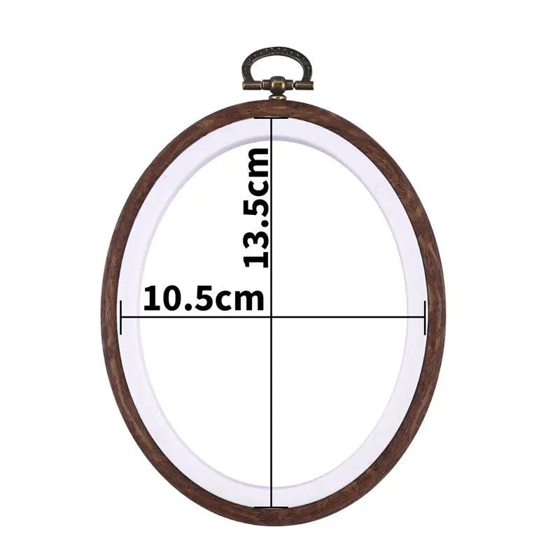 Sewing Tool Round Oval Wooden Color Embroidery Hoops Frame Set Plastic Embroidery Hoop Rings For DIY Cross Stitch Needle Craf