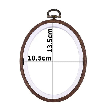 Sewing Tool Round Oval Wooden Color Embroidery Hoops Frame Set Plastic Embroidery Hoop Rings For DIY Cross Stitch Needle Craf