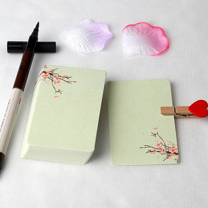 20/40Pcs Blank Greeting Cards, Chinese Style Paper, White Kraft, Small, Floral, DIY Crafts - B / 40Pcs