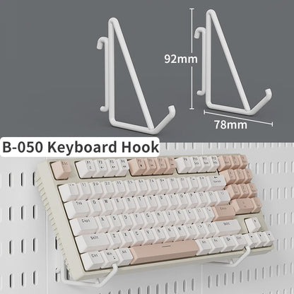 Home Study Storage Pegboard: Suitable for Displaying Figurines, Desk-Top Standing & Clip-On Storage for Furniture Items - W K