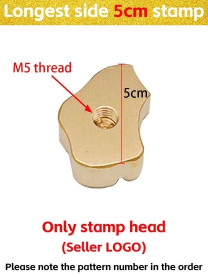 Custom Logo Branding Iron Heating Stamp Personalized Hot Brass for Bakery Cake Bread Burger Wood DIY Gift Electric Stamping M