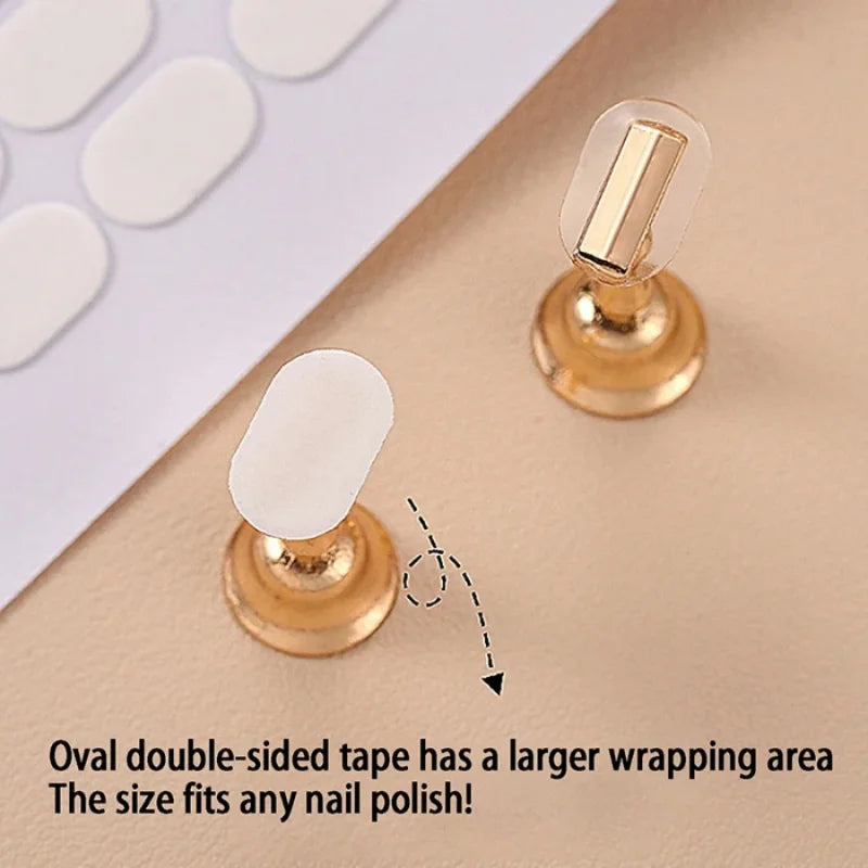 200pcs Nail Support Double-Sided Tape Nail Art Transparent No-Trace Jelly Tape Wearable Nail Tips Practice Base Fixing St