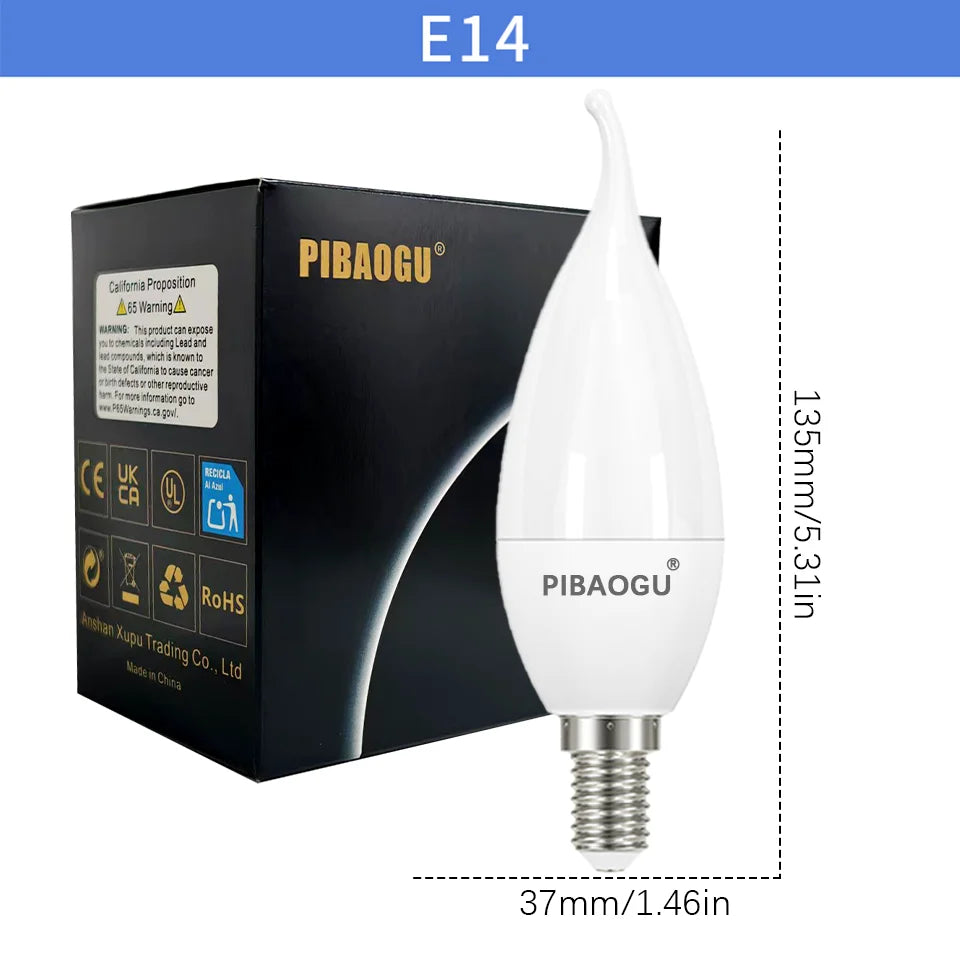 10PCS LED Candle Bulbs Light AC85-265V E14 E27 LED Candle Bulbs LED Ceiling Light Decoration LED Chandelier For Home Living R