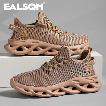 Men Sports Running Black Jogging Shoes Casual Sneakers Brown Outdoor Breathable Mesh Women Light Shock-absorption Black Tenni