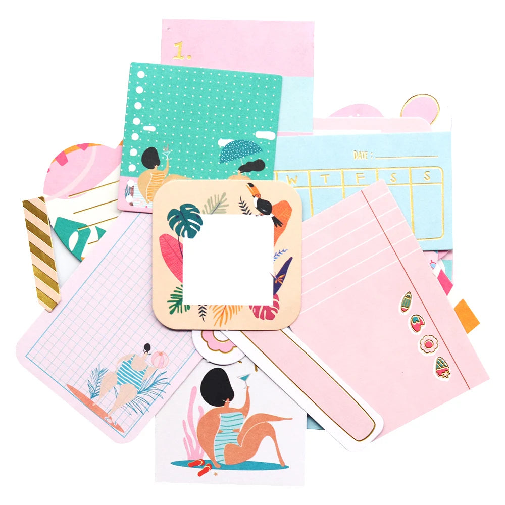 Creative Path 52pcs Journaling Spots Scrapbooking Paper Diecut Shapes Decorative Die Cuts Ephemera For DIY Planner Card Makin