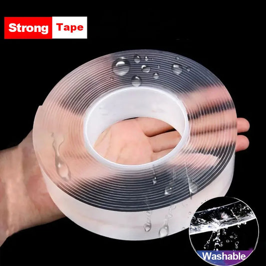 Nano Tape Super Strong Double-Sided Adhesive Tape Transparent Reusable Waterproof Tapes Heat Resistance Bathroom Home Decorat