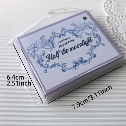 1 box of 30 sheets retro embossed floral border DIY writable decorative hard cardstock paper for scrapbooking Boxed sticky no