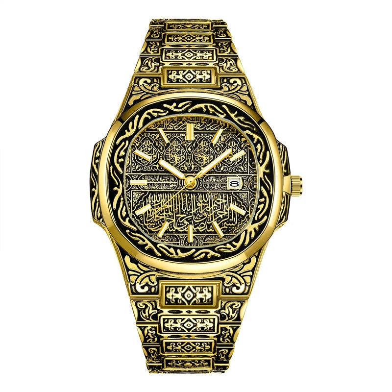 Vintage Men Quartz Watch Auto Calendar Specific Lines Stainless Steel Strap Wristwatch For Mans Analog