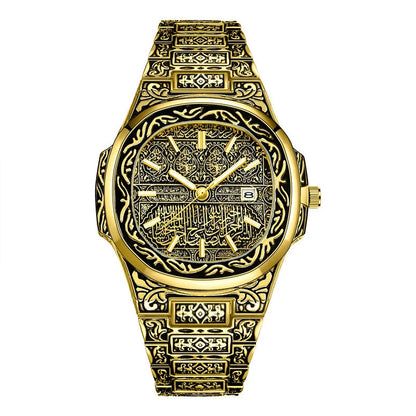 Vintage Men Quartz Watch Auto Calendar Specific Lines Stainless Steel Strap Wristwatch For Mans Analog