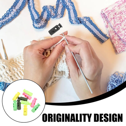 Crochet Needle Stoppers, 10 Pcs Plastic Caps, Flexible Locking Tips, Knitting Needle Protectors, Travel Crochet Accessories, 