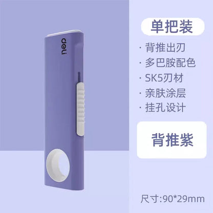 Deli Mini Retractable Utility Knife,Pocket Size SK5 High Carbon Steel Blade Carton Carboard Box Opener Tool Perfect for DIY,W