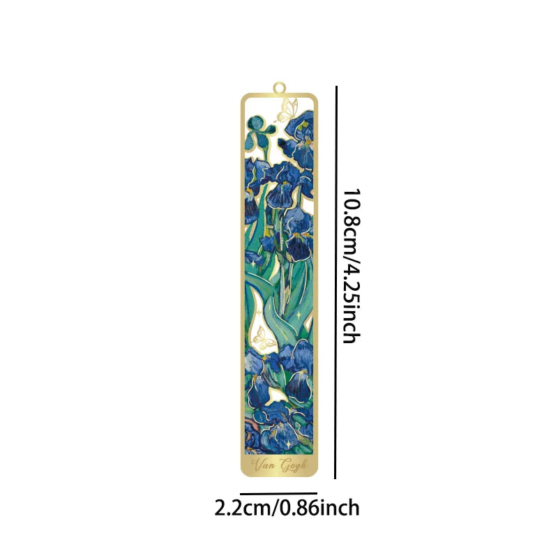 1 pc Retro Floral Painting Metal Bookmark Hollow Bronzing Bookmark With Tassel For Book Club Reader Writers Book Lovers Stude