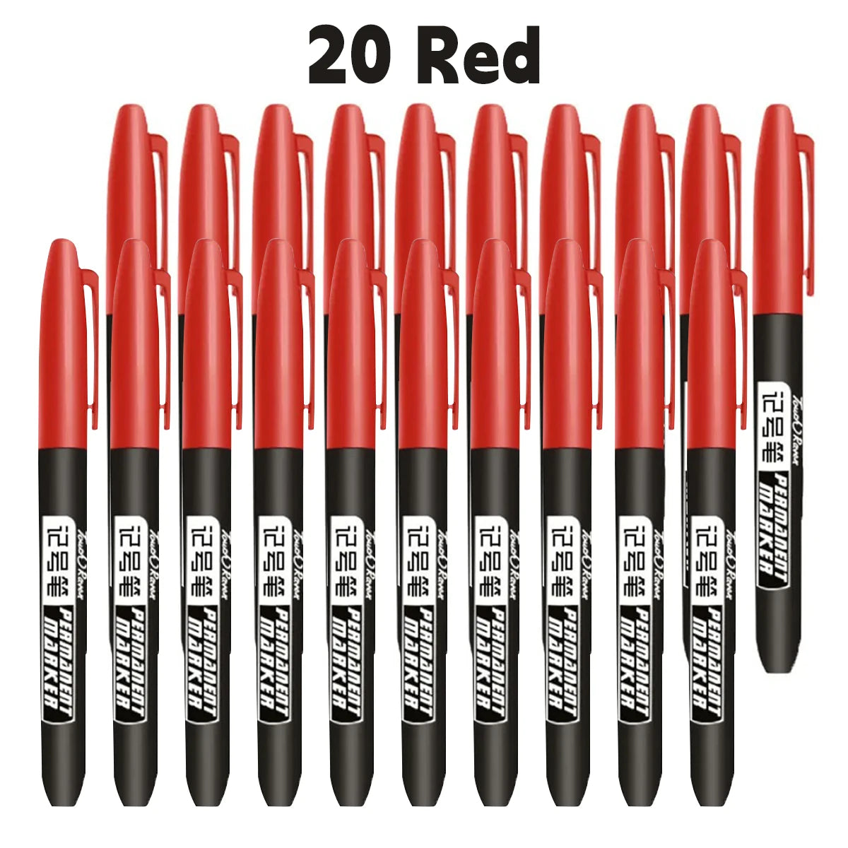 6 PCS Permanent Marker Pen Manga Drawing Markers Black Blue Red Waterproof Ink Sketch Pens Stationery Art School Supplies - R