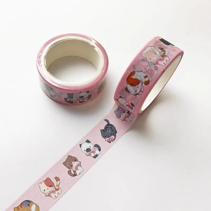15mm x 5m Washi Tape Japanese Stationery Kawaii Pink Masking Tape Cute Scrapbooking Girl Gift Decoration School Office Suppli