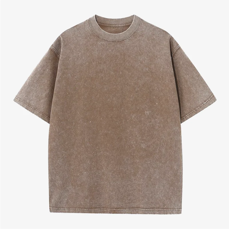 Custom T-shirt free print logo images vintage wash design tees pure cotton cultural shirts men's women's batik wax print Fabr
