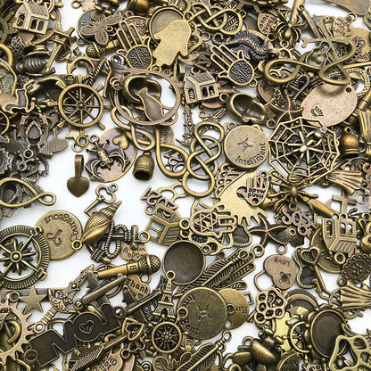 Vintage Color Mixed 20/30/50pcs Multi Styles Random Antique Bronze Charms Pendant Beads Handmade For DIY Jewelry Making Findi