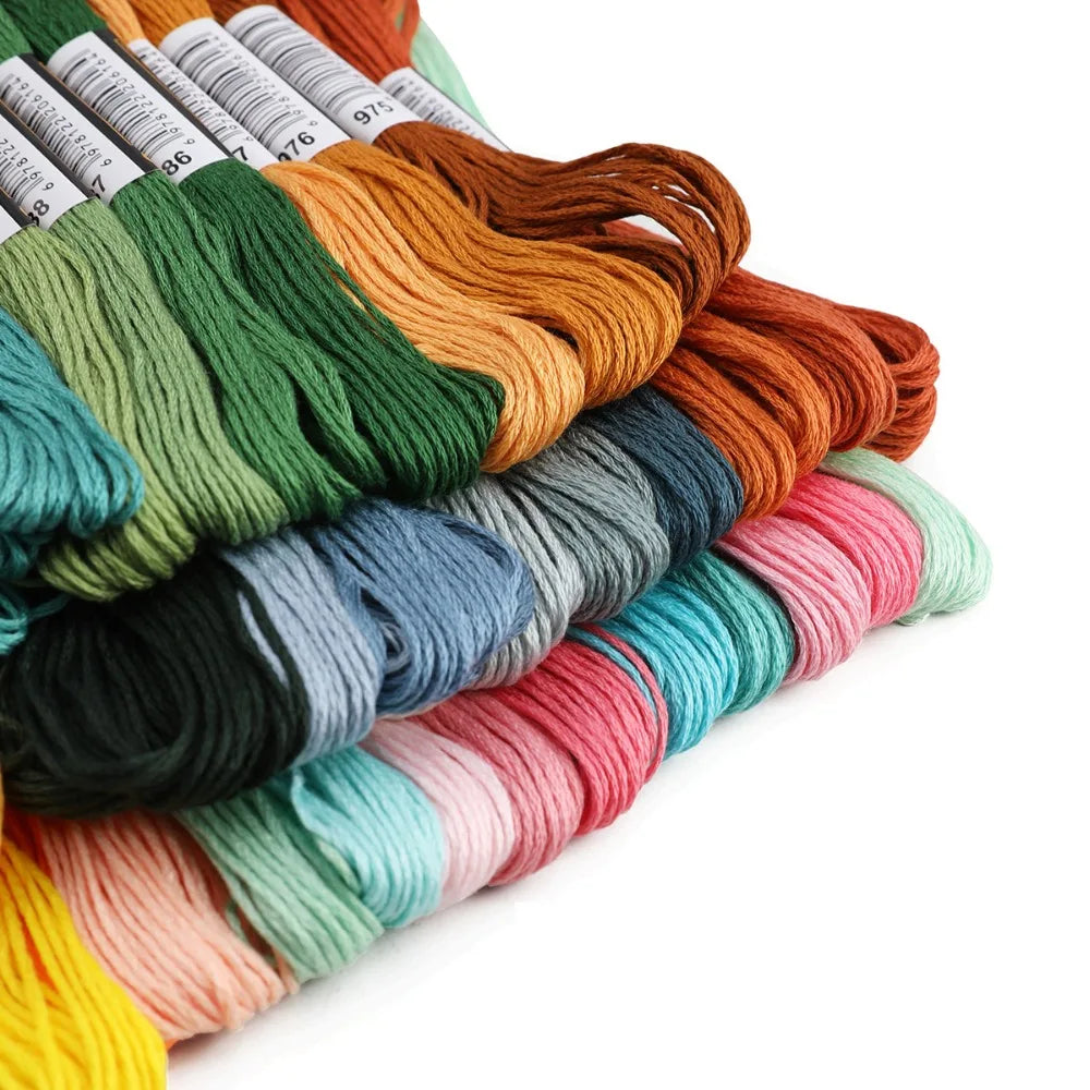 50/100/150/200/447Pcs Multicolor Embroidery Thread Cross Stitch Floss Threads Cotton Sewing Skeins Skein Kit DIY Sewing Tool