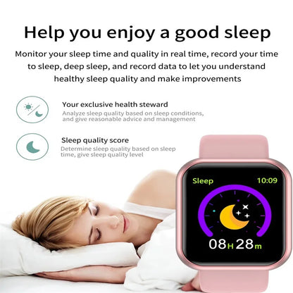 Y68 Smart Watch Men Women Heart Rate Oxygen Blood Pressure Monitoring Multi-Function Sleep Monitoring Smartwatch for Ios Andr