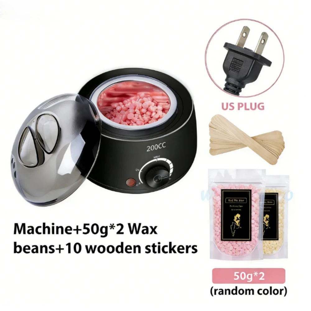 200CC Wax Heater Warmer Hair Removal Machine For Hand Foot Body SPA Epilator Paraffin Wax Pot +Wax Beans + Wood Sticks