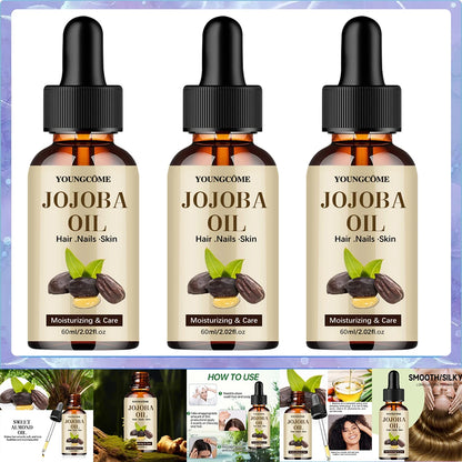 Organic Jojoba Oil, Pure Moisturizing Oil For Face, Hair, Skin Nails | Natural Cold Pressed Hexane Free Carrier Oil Hair Rela