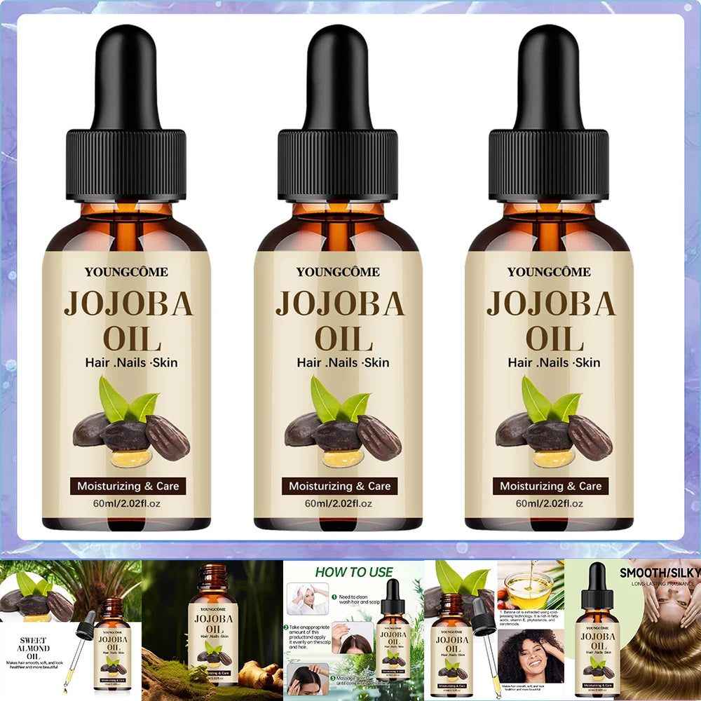 Organic Jojoba Oil, Pure Moisturizing Oil For Face, Hair, Skin Nails | Natural Cold Pressed Hexane Free Carrier Oil Hair Rela