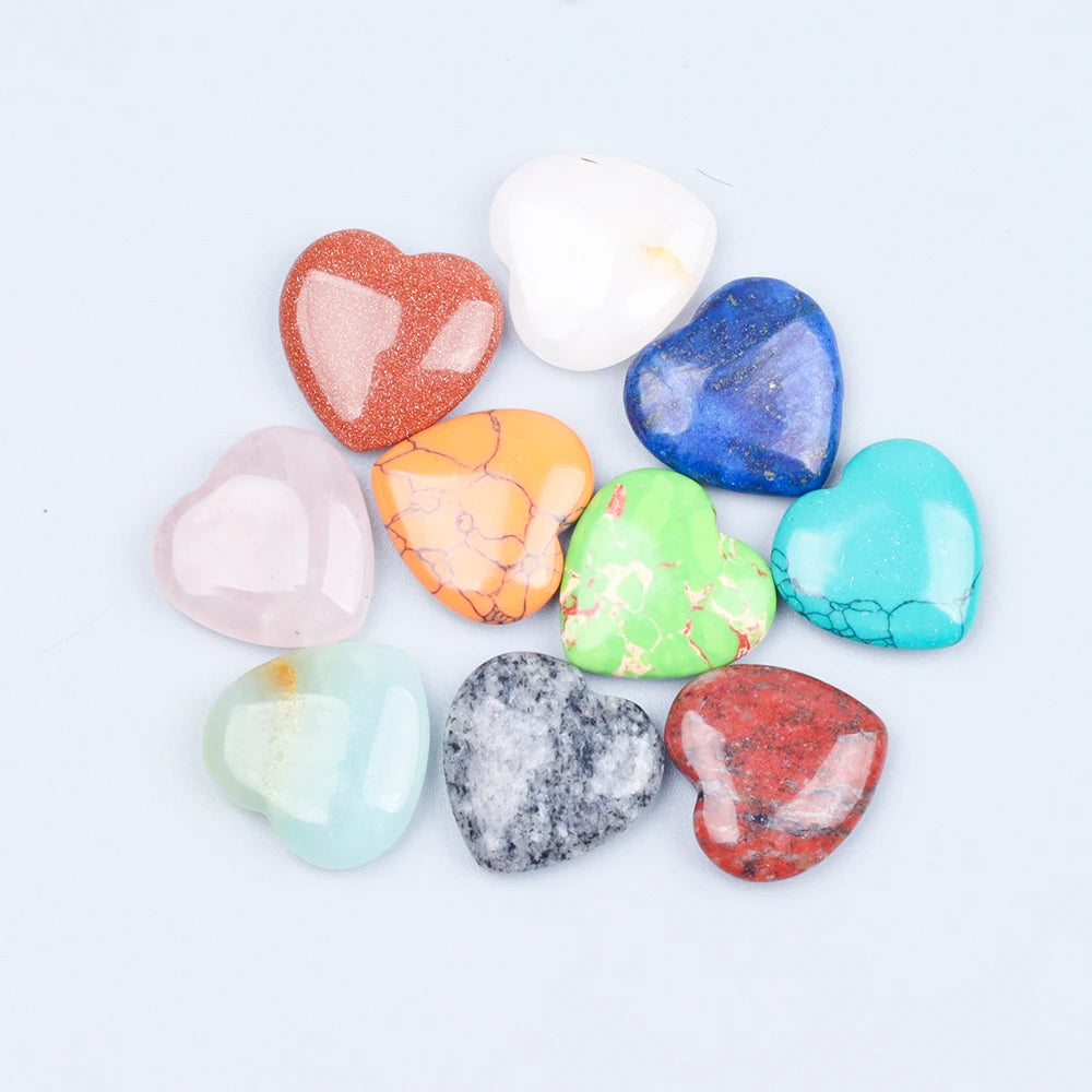 10/20/30PCS 20MM Heart Shape Stone Crystal Amethyst Love Healing Stones Irregular Mineral Gravel Specimen for Home Garden Dec
