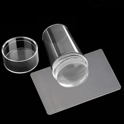 Nail Stamping Plates Pure Clear Jelly Nails Art Stamper Scraper Set Print Silicone Marshmallow Design Manicure Accessories To