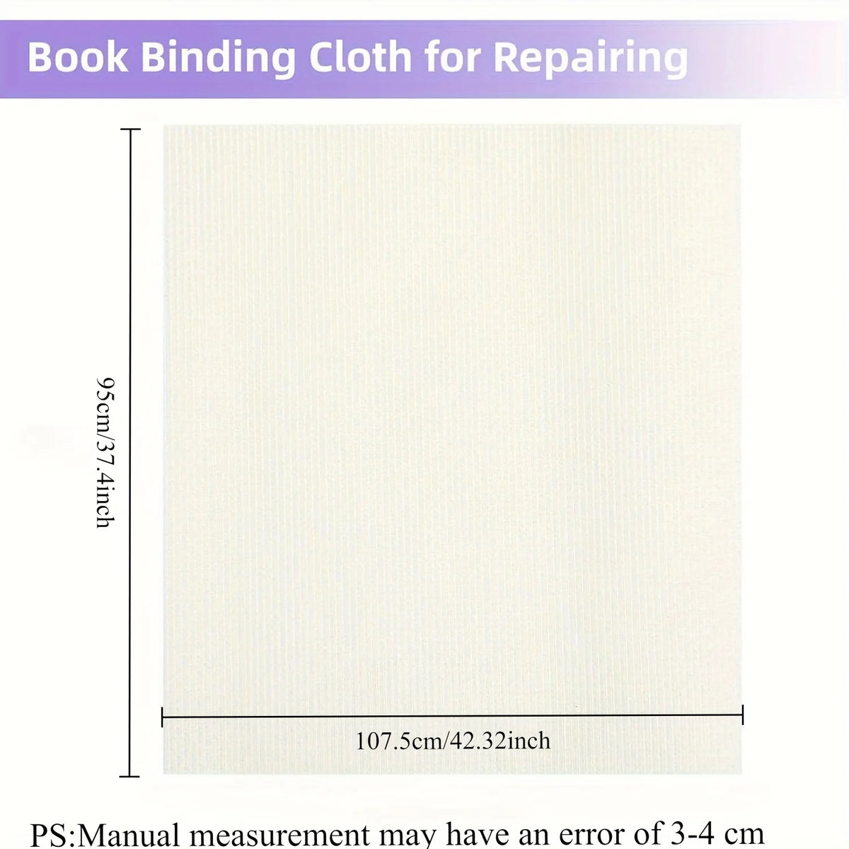 39x45 Inch Durable Fabric Repair Cloth for Bookbinding & Repair - High-Quality Textile Material, DIY Book Restoration