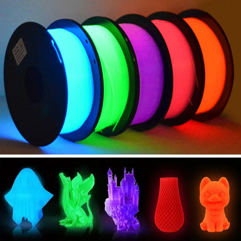 DIY Christmas Gift, 1.75mm PLA Luminous 3D Printer Filament, 200g(0.44L）Spool, Glow in the Dark, for Most FDM Printers