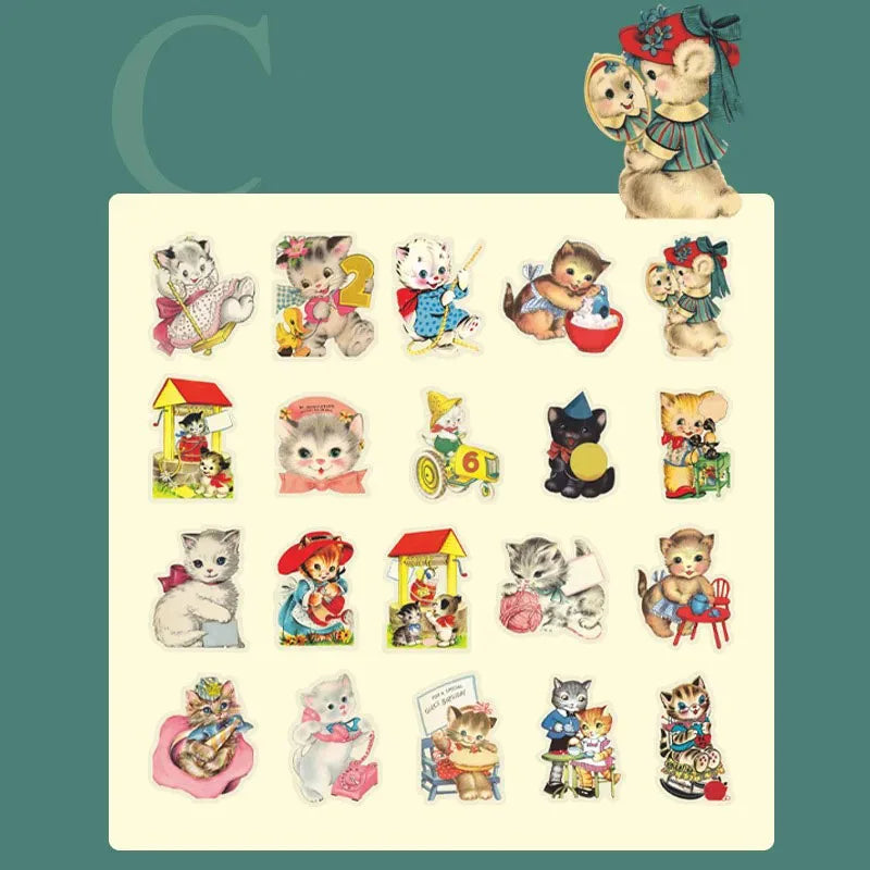 40pcs/lot Kawaii Stationery Stickers animal amusement park DIY Junk Journal Paper stickers Planner Decorative Mobile stickers