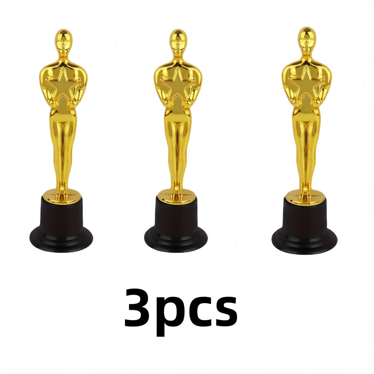 1/3/6/12pcs Golden Trophy Statuettes, Plastic Oscar Style Award Trophies for Party Decorations, Appreciation Gifts