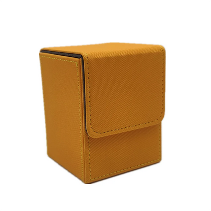 Card Fit For 100+Single Sleeved Cards , Leather Trading Commander Deck Box Compatible With Card Deck,Game Card Box - yellow