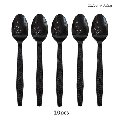 Disposable Knife Fork Spoon Cutlery Set Pink Blue Disposable Tableware Birthday Party Decorations Wedding Baby Shower Supplie
