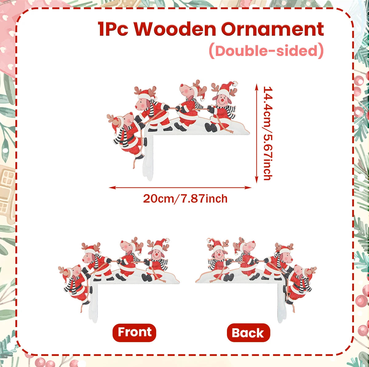Christmas Gingerbread Man Wooden Door Frame Decoration Merry Christmas Decor for Home 2025 Navidad Xmas Ornament New Year 202
