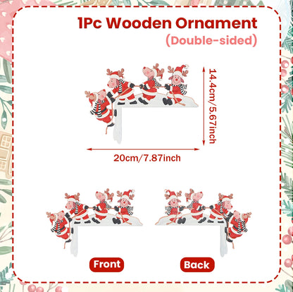 Christmas Gingerbread Man Wooden Door Frame Decoration Merry Christmas Decor for Home 2025 Navidad Xmas Ornament New Year 202