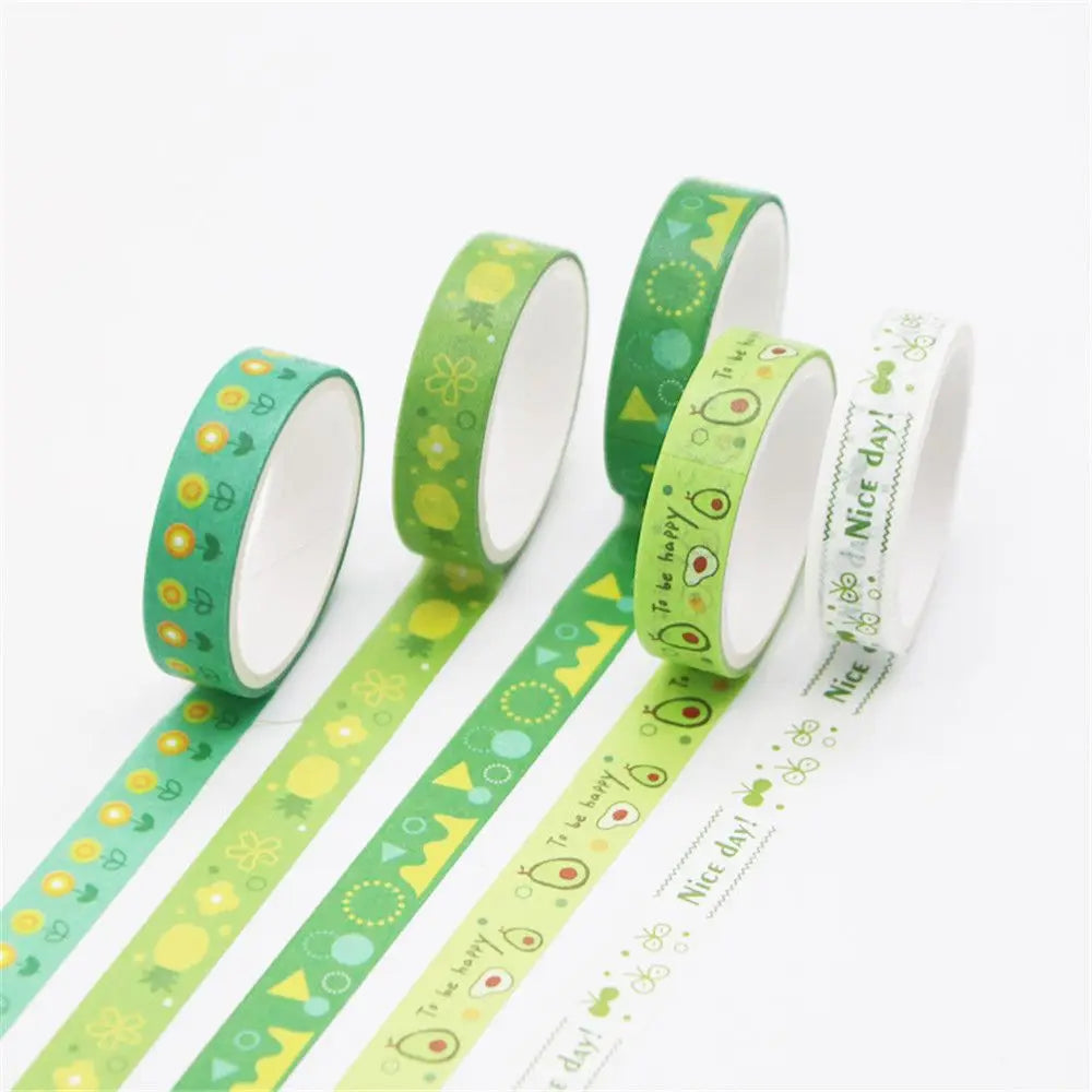 5PCS New Multicolor Washi Tape Masking Tape Cute Scrapbooking DIY Craft Decor Adhesive Tape School Stationery Home Supplies