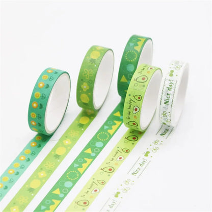 5PCS New Multicolor Washi Tape Masking Tape Cute Scrapbooking DIY Craft Decor Adhesive Tape School Stationery Home Supplies