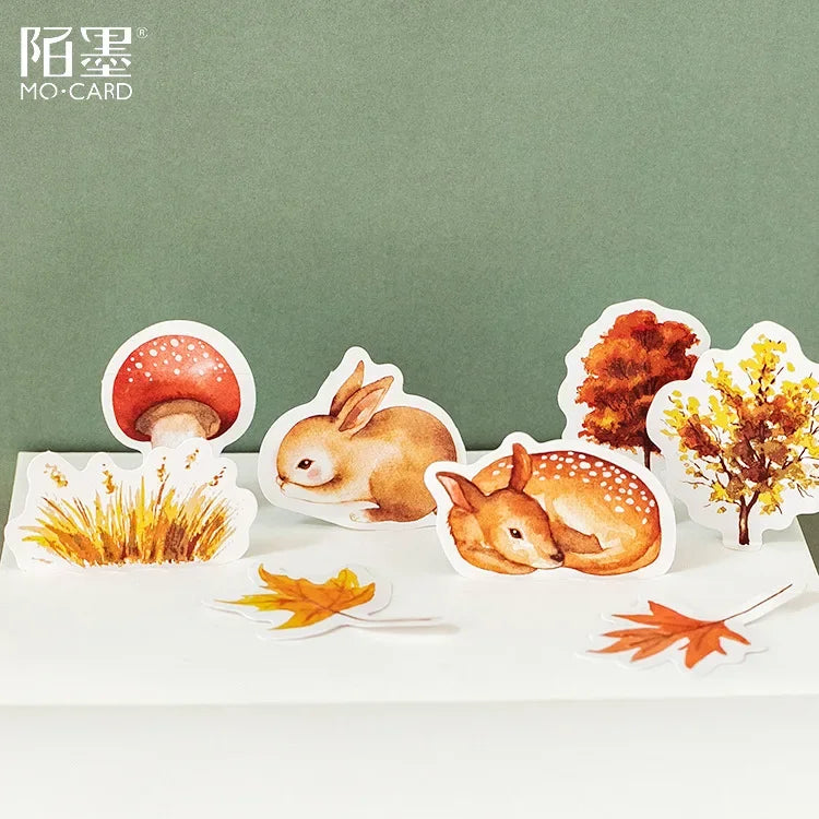 Autumn forest animals Decoration Adhesive Stickers Diy Cartoon Stickers Diary Sticker Scrapbook Kawaii Stationery Stickers