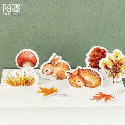 Autumn forest animals Decoration Adhesive Stickers Diy Cartoon Stickers Diary Sticker Scrapbook Kawaii Stationery Stickers