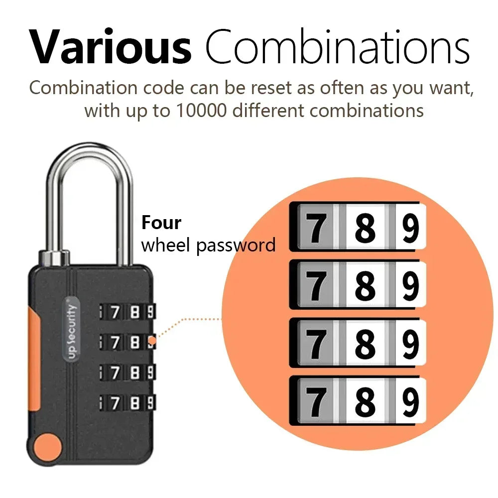 Anti-theft TSA 4 Digit Combination Lock Customs Password Lock Suitcase Luggage Coded Lock Cabinet Lock Contrast Color Padlock