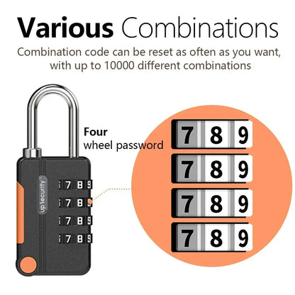 Anti-theft TSA 4 Digit Combination Lock Customs Password Lock Suitcase Luggage Coded Lock Cabinet Lock Contrast Color Padlock