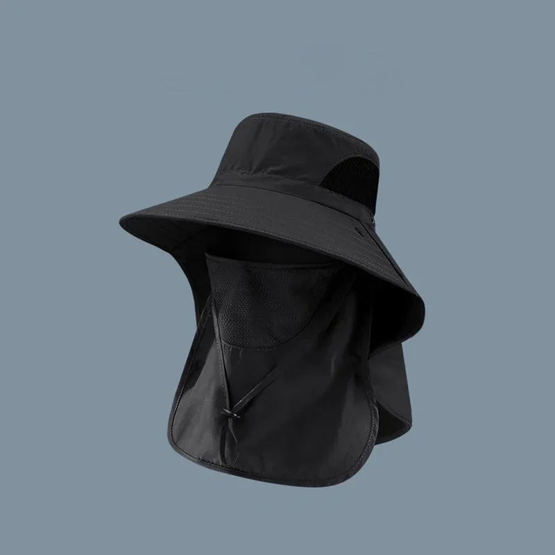 Wide Brim Outdoor Sun Hat Breathable Full Face Sun Shield Cap Anti Uv Fishing Travel Sports Sunshade Hat For Daily Outdoor Us