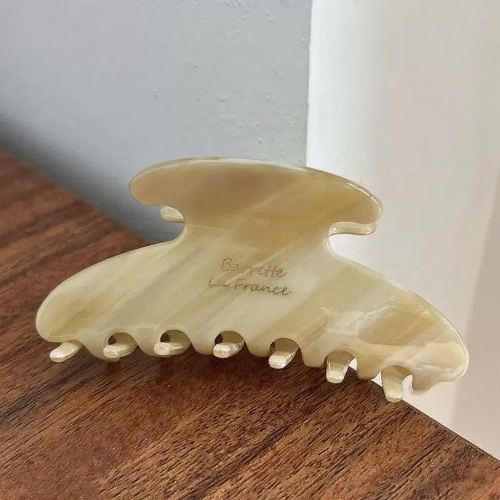 1Pc Elegant Vintage French Hair Clip Two-Tone with Wood Grain & Marbled Design Perfect for Casual Daily Dressing Cute Hair Cl