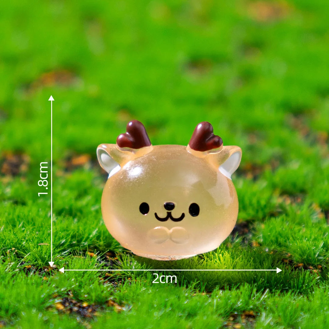 12/24/48pcs Luminous Mini Resin Animal Frog Tiger Figurine Glow in The Dark Miniature Figures Ornament Fairy Garden Accessori