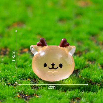 12/24/48pcs Luminous Mini Resin Animal Frog Tiger Figurine Glow in The Dark Miniature Figures Ornament Fairy Garden Accessori