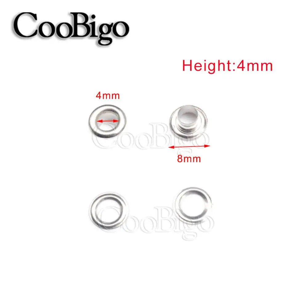 100 Sets Metal Eyelet Grommet Ring Kit for Garment Canvas Sewing Accessories Silver 2mm 3mm 4mm 5mm 6mm 8mm 10mm 12mm 14mm 17
