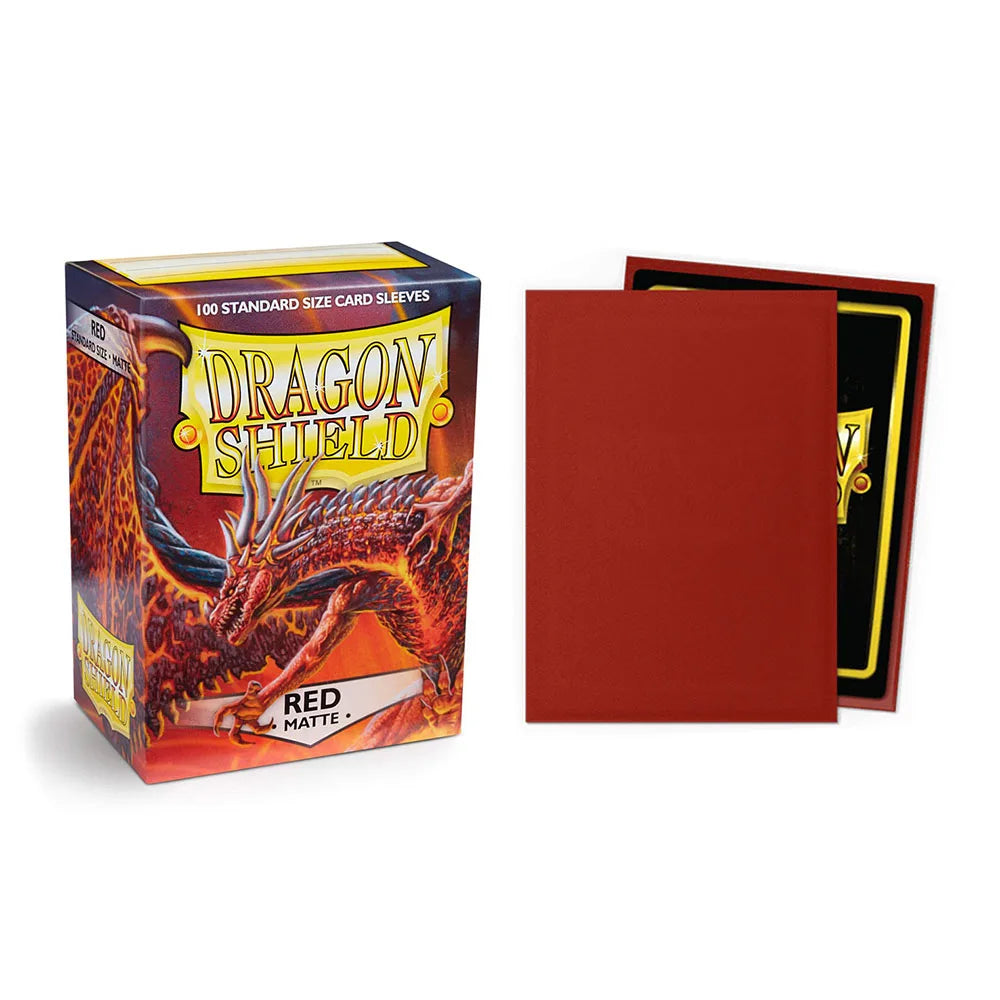 100pcs/Box 66*91cm Matte Cards Sleeves Dragon Shield Cards Cover Cards Protector for PTCG/Star Cards - red
