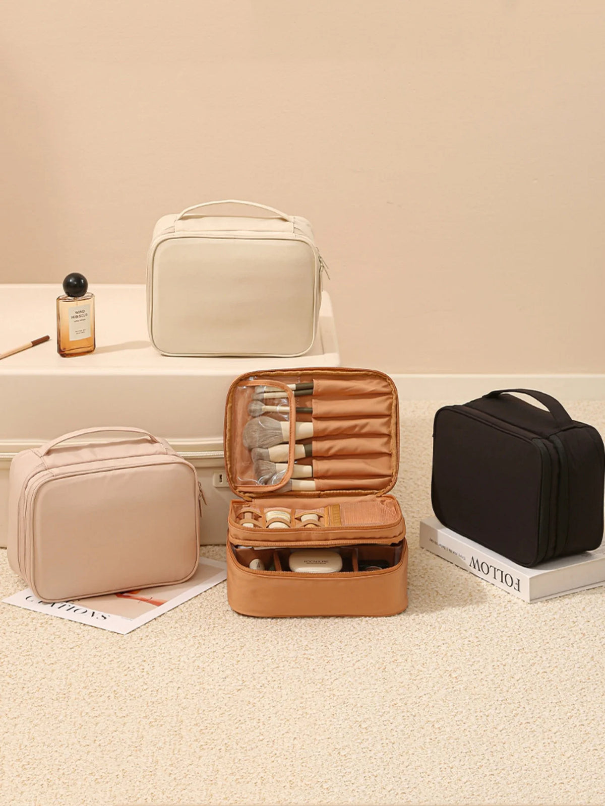 Thickened Oxford Cloth Material, Single or Double Layer, Unisex, Fashionable Toiletry and Makeup Bag, Suitable for Travel, Va